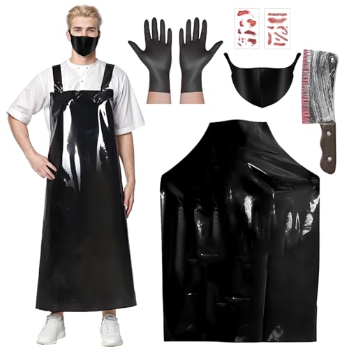 Blisscok Schlächter Kostüm - Halloween Kostüm Herren Kostümset Schlachter, 5-teilig von Blisscok