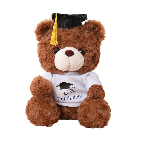 Blisscok Teddybär Graduation Examensbär Abschlussbär Bachelor Geschenk,23 cm Teddy Abschluss Geschenk mit Doktorhut Glücksbringer Abitur für Bachelor Abitur Geschenke Bestandene Prüfung Geschenk von Blisscok