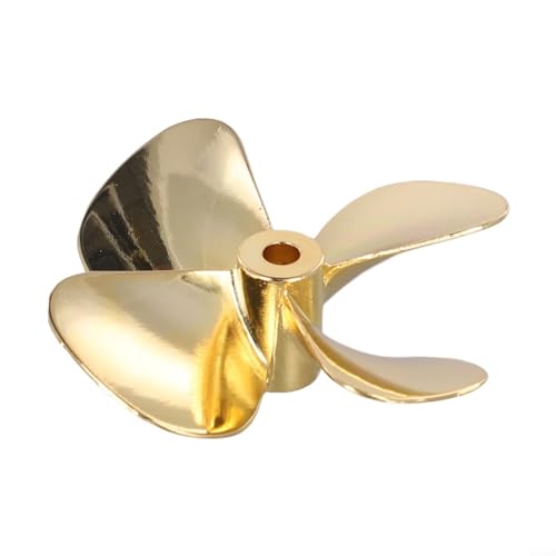 BlissfulAbode Assured Metallpropeller mit vier Flügeln für RC-Schiffe, ideales Ersatzteil für robuste Marine-Modelle (D55 mm linke Hand) von BlissfulAbode