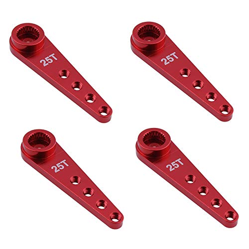 Blmirror 4 Stuecke 37 Mm 25 T Metall VerläNgerung Lenkung Servo Horn für RC Auto Raupen Teile, Rot von Blmirror