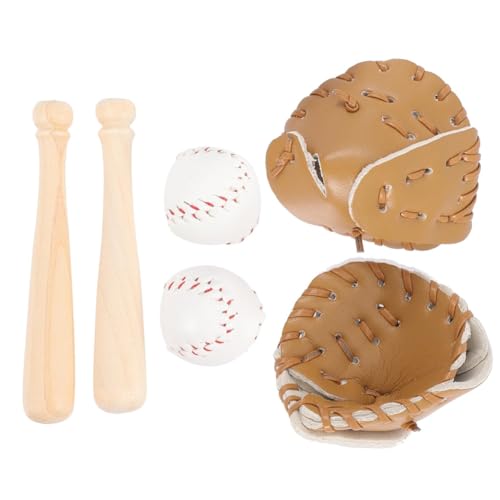 Blmirror Mini-Baseballschläger-Handschuh-Set, Simuliertes Baseball-Modellspielzeug Zur Dekoration im Puppenhaus von Blmirror