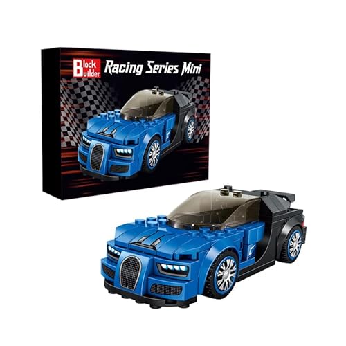 Block Builder Bugatti Rennwagen Baustein-Set (237 Teile). Rennwagen Bausteine für Kinder und Erwachsene (Blau) von Block Builder