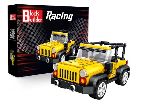 Block Builder Wrangler Auto-Baustein-Set, 242-teilig, Rennwagen-Bausteine für Kinder und Erwachsene von Block Builder