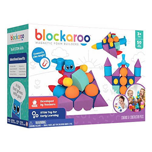 Blockaroo Magnetische Baukloetze als Lernspiel Fuer Kinder, paedagogisches Wasserspielzeug Set Fuer kreative Konstruktionen, optimal Fuer die Bannewanne, Konstruktions Box mit 50 Bausteinen Blockaroo Magnetische Baukloetze als Lernspiel Fuer Kinder, paedagogisches Wasserspielzeug Set Fuer kreative Konstruktionen, optimal Fuer die Bannewanne, Konstruktions Box mit 50 Bausteinen von Blockaroo
