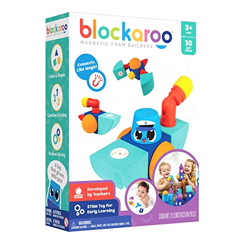 Blockaroo Magnetische Bauklötze als Lernspiel für Kinder, pädagogisches Wasserspielzeug Set für kreative Konstruktionen, Schlepper Boot Box mit 10 Bausteinen Blockaroo Magnetische Bauklötze als Lernspiel für Kinder, pädagogisches Wasserspielzeug Set für kreative Konstruktionen, Schlepper Boot Box mit 10 Bausteinen von Blockaroo