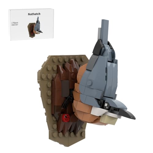 BlocteckToy Kleibervogel Vogel Bausteine Set, 176 Stück MOC Klemmbausteine Kreative Mini Tiere Dekoration Modell, Geschenk für Erwachsene Jugendliche, MOC-205034 von BlocteckToy