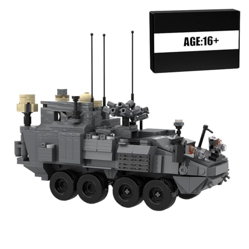 BlocteckToy Klemmbausteine Kampffahrzeug Modell, 715 Teile Informationsgepanzertes Fahrzeug Militärische Bausteine Modellbausatz, MOC-161487 von BlocteckToy