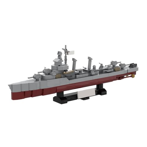 BlocteckToy Klemmbausteine Kriegsschiff Modell, 505 Teile 1/300 DD-459 Zerstörer Militärisches MOC-Schiff Technik Schiff Set von BlocteckToy