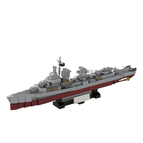 BlocteckToy Klemmbausteine Kriegsschiff Modell, 584 Teile 1/300 DD-661 Zerstörer Militärisches MOC-Schiff Technik Schiff Set von BlocteckToy