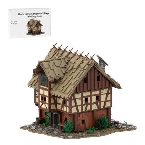 BlocteckToy Klemmbausteine Mittelalterlicher Taylorsgreen Dorf Bäckerei Set, 4645 Teile Mittelalterliches Architecture Haus Gebäude Set von BlocteckToy