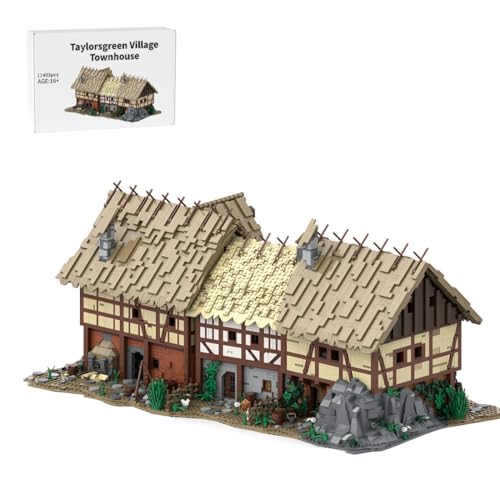 BlocteckToy Klemmbausteine Mittelalterlicher Taylorsgreen Village Stadthaus Set, 11403 Teile Mittelalterliches Architecture Haus Gebäude Set von BlocteckToy