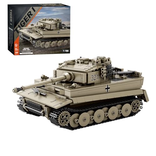 BlocteckToy Klemmbausteine Panzer Modell, 1138 Teile 1/28 WW2 Deutscher Panzer Militär Schwerer Tank Bausteine Modellbausatz von BlocteckToy