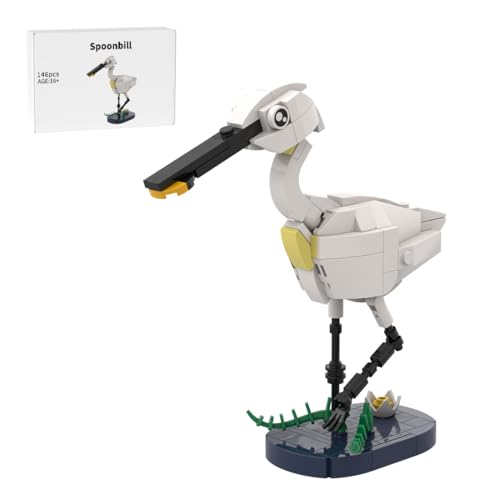 BlocteckToy Löffler Vogel Bausteine Set, 146 Stück MOC Klemmbausteine Kreative Mini Tiere Dekoration Modell, Geschenk für Erwachsene Jugendliche, MOC-206276 von BlocteckToy