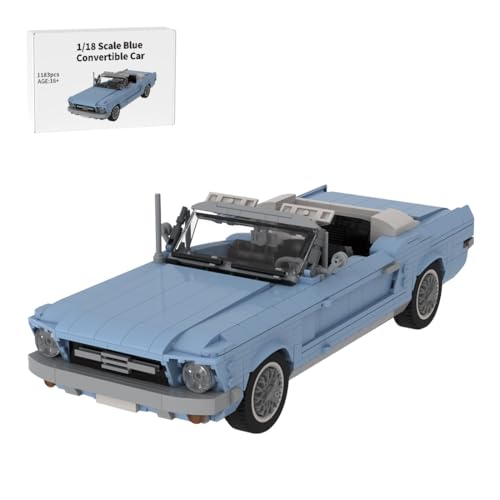 BlocteckToy MOC Klemmbausteine 1/18 Maßstab Cabrio Auto Sportwagen Bausteine- 1183 Teile, MOC-186517 von BlocteckToy