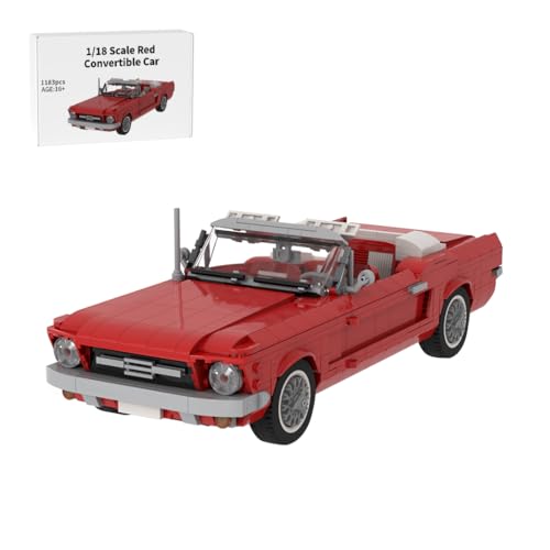 BlocteckToy MOC Klemmbausteine 1/18 Maßstab Cabrio Auto Sportwagen Bausteine- 1183 Teile, MOC-186517 von BlocteckToy