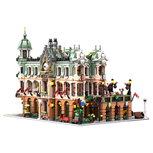 BlocteckToy MOC Klemmbausteine Europäisches Grand Boutique Hotel Modell, 9718 Teile Groß Architecture Gartenpalast Restaurant Haus Modulare Gebäude Set von BlocteckToy