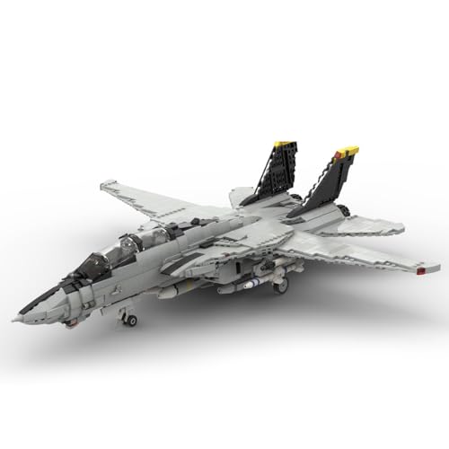 BlocteckToy MOC Klemmbausteine F-14 Tomcat Bausteinset, Militärische Serie Kämpfer Flugzeug- 2011 Teile, MOC-82377 von BlocteckToy