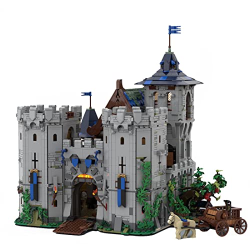 BlocteckToy MOC Klemmbausteine Festung des Schwarzen Falken - Klassische Burg Modell, 6672 Teile Groß Architecture Mittelalterliche Burg Gebäude Set, MOC-132661 von BlocteckToy