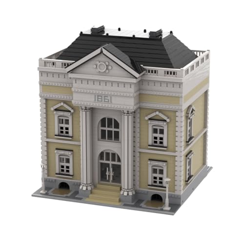 BlocteckToy MOC Klemmbausteine Griechisch-reviduelle Bibliothek Modell, 7486 Teile Groß Architecture Straßenszene Haus Modulare Gebäude Set von BlocteckToy