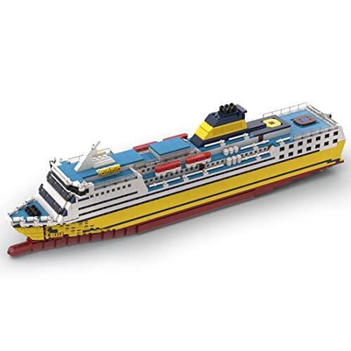 BlocteckToy MOC Klemmbausteine Kreuzfahrtschiff Modell, 1896 Teile 1/325 Mega Express Kreuzfahrtschiff Groß Schiff Konstruktionsspielzeug Set, Kompatibel mit 10294 von BlocteckToy