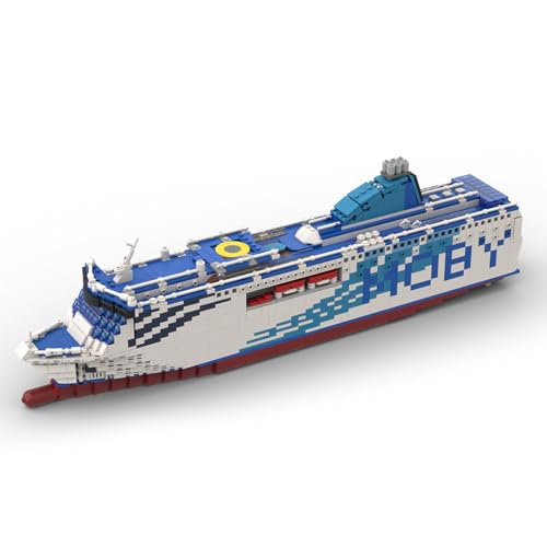 BlocteckToy MOC Klemmbausteine Kreuzfahrtschiff Modell, 2218 Teile 1/325 Moby AKI Kreuzfahrtschiff Groß Schiff Konstruktionsspielzeug Set, Kompatibel mit 10294 von BlocteckToy