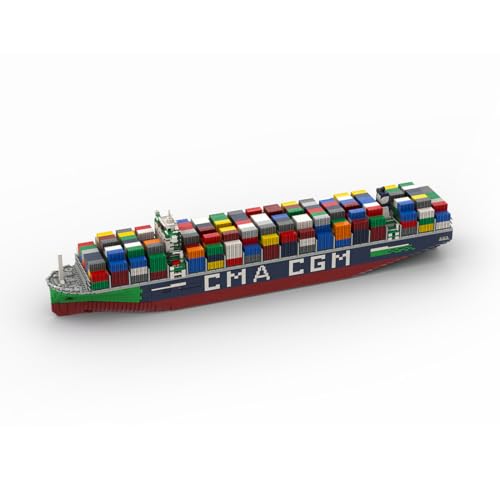 BlocteckToy MOC Klemmbausteine Kreuzfahrtschiff Modell, 7147 Teile Frankreichs größtes aktives Containerschiff der Jacques-Saadé-Klasse Groß Schiff Set von BlocteckToy