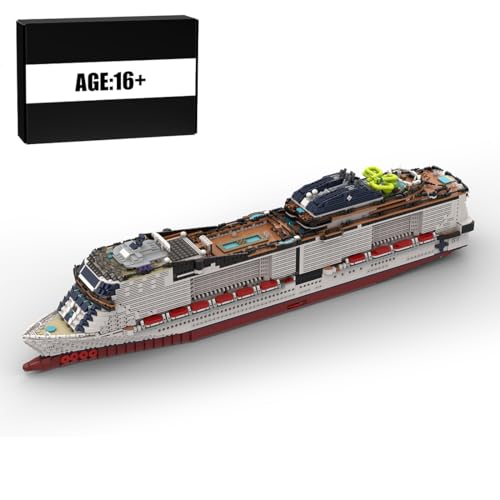 BlocteckToy MOC Klemmbausteine Kreuzfahrtschiff Modell, 7319 Teile MSC-fisrt-Grandiosa Aktives Italienisches Kreuzfahrtschiff Groß Schiff Set von BlocteckToy