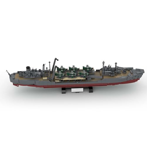 BlocteckToy MOC Klemmbausteine Kriegsschiff Modell, 1357 Teile 1/300 Transportdock Militärschiff WW2 Militär Technik Schiff Set von BlocteckToy