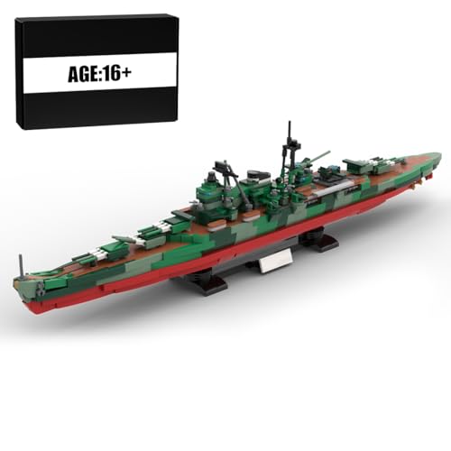 BlocteckToy MOC Klemmbausteine Kriegsschiff Modell, 1422 Teile 1/300 WWII Japanischer Schwerer Kreuzer Mikuma Schlachtschiff, Militär Technik Groß Schiff Set von BlocteckToy