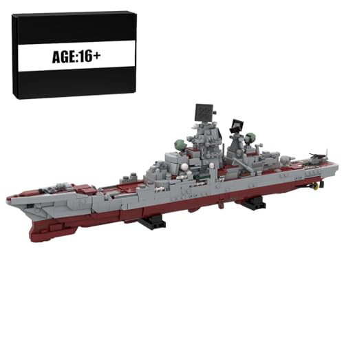 BlocteckToy MOC Klemmbausteine Kriegsschiff Modell, 1685 Teile 1/485 Schlachtschiff WW2 Militär Technik Groß Schiff Set von BlocteckToy