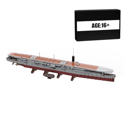 BlocteckToy MOC Klemmbausteine Kriegsschiff Modell, 3632 Teile Japanischer Leichtflugzeugträger Zuiho WW2 Militär Technik Groß Schiff Set, MOC-15425 von BlocteckToy