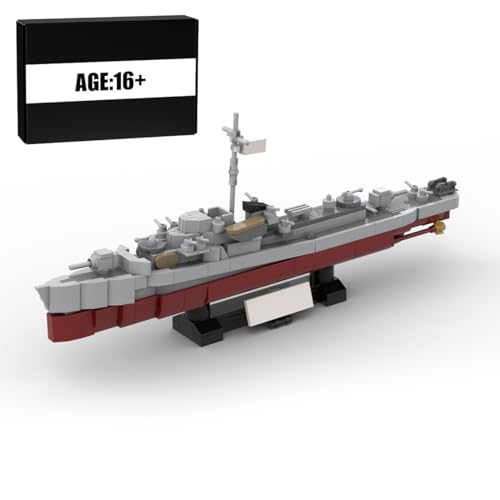 BlocteckToy MOC Klemmbausteine Kriegsschiff Modell, 407 Teile 1/300 DE-413 Militärischer Zerstörer Samuel B. Roberts Schlachtschiff WW2 Militär Technik Schiff Set von BlocteckToy