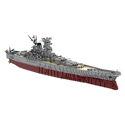 BlocteckToy MOC Klemmbausteine Kriegsschiff Modell, 8717 Teile 1/200 WW2 Militär Technik Groß Schiff Set, MOC-37260 von BlocteckToy