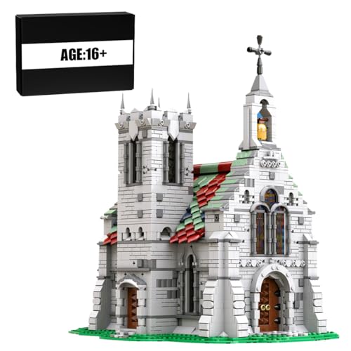 BlocteckToy MOC Klemmbausteine Mittelalterliche Alte Kirche Modell, 2496 Teile Mittelalterliches Groß Architecture Mittelalterliche Burg Gebäude Set, MOC-198172 von BlocteckToy