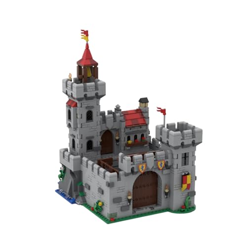 BlocteckToy MOC Klemmbausteine Mittelalterliche Burg Lochside Modell 1516 Teile Architecture Burg Gebäude Set, MOC-159182 von BlocteckToy