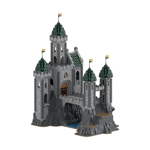 BlocteckToy MOC Klemmbausteine Mittelalterliche Grüne Drachenfestung Burg Modell, 6721 Teile Groß Architecture Burg Gebäude Set, MOC-152895 von BlocteckToy