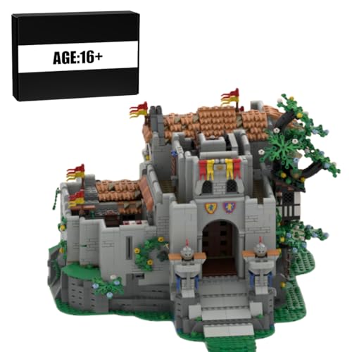 BlocteckToy MOC Klemmbausteine Mittelalterliche Löwenburg Erweiterte Auflage Kernstück Modell, 4230 Teile Architecture Burg Gebäude Set, Kompatibel mit 10305 Burg der Löwenritter, MOC-187043 von BlocteckToy