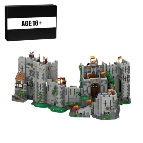 BlocteckToy MOC Klemmbausteine Mittelalterliche Löwenburg Erweiterte Auflage Modell, 6603 Teile Architecture Burg Gebäude Set, Kompatibel mit 10305 Burg der Löwenritter, MOC-178821 von BlocteckToy