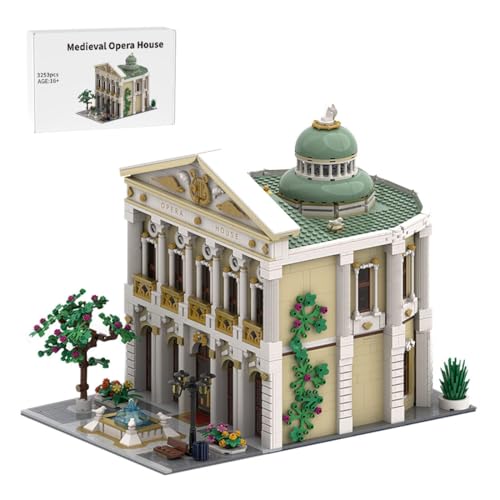 BlocteckToy MOC Klemmbausteine Mittelalterliche Oper Modell, 3253 Teile Groß Architecture Straßenszene Haus Modulare Gebäude Set, MOC-201245 von BlocteckToy