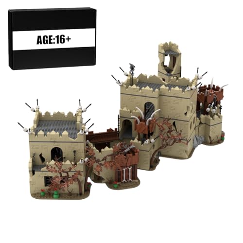 BlocteckToy MOC Klemmbausteine Mittelalterliche Ork-Außenposten Modell, 3777 Teile Architecture Burg Gebäude Set, MOC-178695 von BlocteckToy