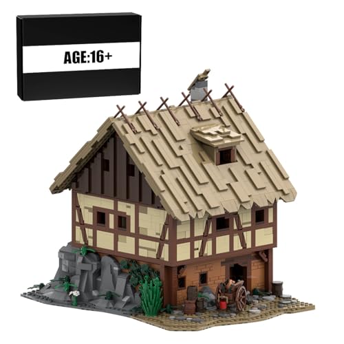 BlocteckToy MOC Klemmbausteine Mittelalterlicher Dorfladen Taylorsgreen Modell, 3785 Teile Mittelalterliches Dorf Gebäude Set von BlocteckToy