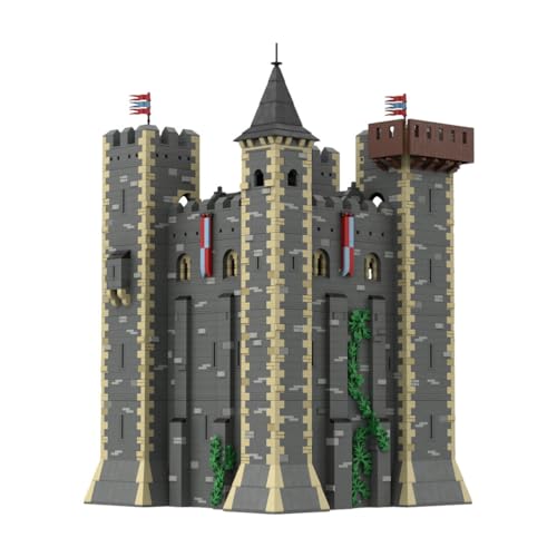 BlocteckToy MOC Klemmbausteine Mittelalterliches England Burg Modell, 12171 Teile Groß Architecture Burg Gebäude Set, MOC-159095 von BlocteckToy