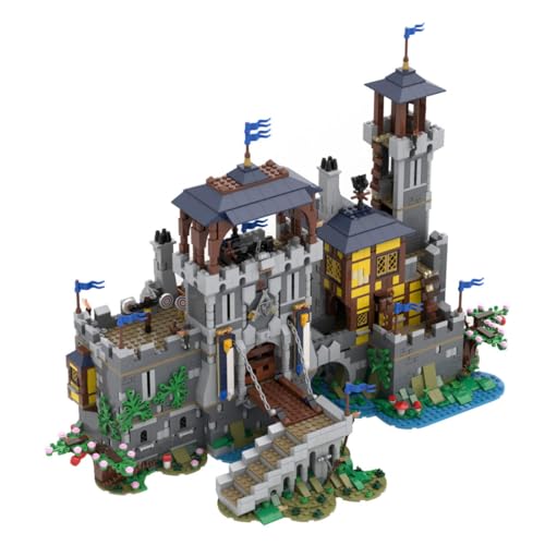 BlocteckToy MOC Klemmbausteine Mittelalterliches Schloss des Herrn Modell 3211 Teile Groß Architecture Burg Gebäude Set von BlocteckToy