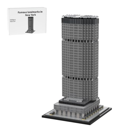 BlocteckToy MOC Klemmbausteine NYC MetLife Modell, 1846 Teile 1/800 Maßstab Groß Architecture Turm WeltberüHmtes Gebäude Set, MOC-151260 von BlocteckToy