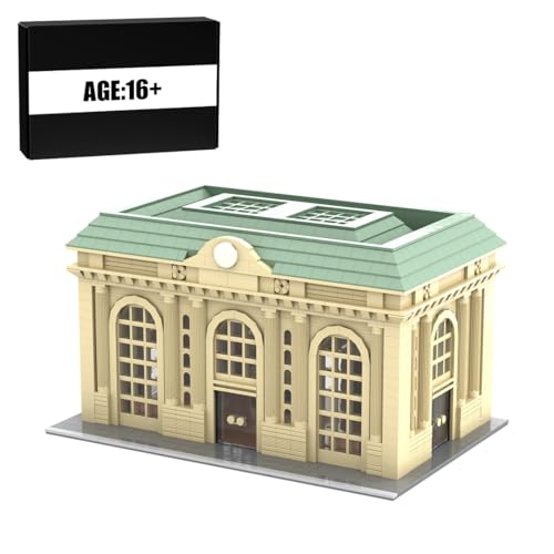 BlocteckToy MOC Klemmbausteine New Yorker Hauptbahnhof Modell, 3796 Teile Groß Architecture Straßenszene Haus Modulare Gebäude Set, Kompatibel mit Modell 76269, MOC-174595 von BlocteckToy