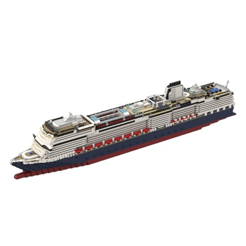 BlocteckToy MOC Klemmbausteine Schiff Modell, 3661 Teile 1/400 MS Koningsdam Militär Technik Groß Schiff Set Kompatibel mit 10294-bru_bri_mocs, MOC-64406 von BlocteckToy