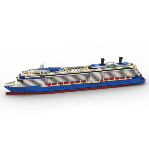 BlocteckToy MOC Klemmbausteine Schiff Modell, 3862 Teile 1/400 Celebrity Reflection Militär Technik Groß Schiff Set Kompatibel mit 10294-bru_bri_mocs, MOC-66041 von BlocteckToy