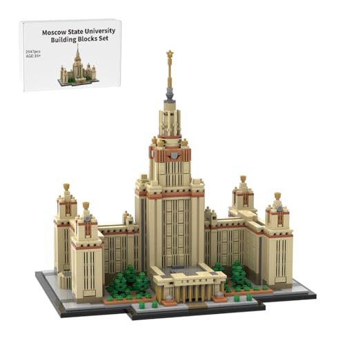 BlocteckToy MOC Klemmbausteine Staatliche Universität Moskau Modell, 2947 Teile 1/800 Maßstab Groß Architecture Turm WeltberüHmtes Gebäude Set, MOC-203389 von BlocteckToy