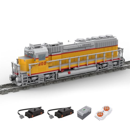 BlocteckToy MOC Klemmbausteine Technik Zug Set, 1146 Teile GP40 4-achsige Diesellokomotive Zug Modell Bausteine mit Schienen und Motoren Montage Bauspielzeug, Geschenk für Erwachsene und Jungen von BlocteckToy