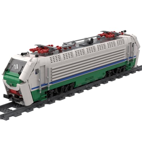 BlocteckToy MOC Klemmbausteine Technik Zug Set, 1282 Teile Italienische E402B Lokomotive Zug Modell Bausteine mit Schienen Montage Bauspielzeug, Geschenk für Erwachsene und Jungen von BlocteckToy